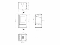 Maxxhome moderne houtkachel - 9 kw - 57x47x93cm - geschikt voor ruimtes tot 200 m³ - champagne - afbeelding 3 van  3