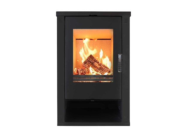 Maxxhome moderne houtkachel - 9 kw - 57x47x93cm - geschikt voor ruimtes tot 200 m³ - zwart - afbeelding 1 van  3
