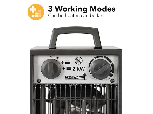 Maxxhome werkplaatskachel - ventilator kachel 2000 w - afbeelding 4 van  5