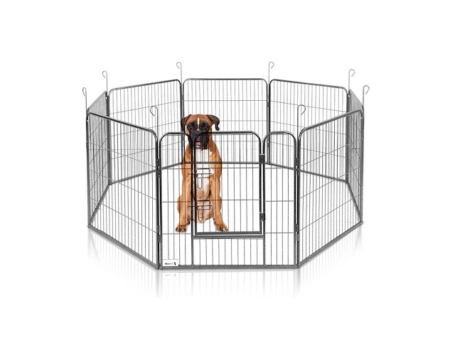Maxxpet 20144 hondenren puppyren met 8 panelen - staal - 78x78cm - ø 210 cm - afbeelding 1 van  4