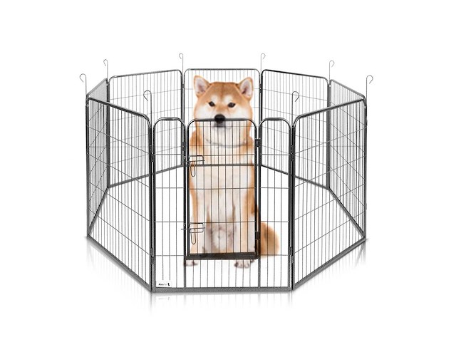 Maxxpet 20148 hondenren puppyren met 8 panelen - staal - 78x100cm - ø 210 cm - afbeelding 1 van  6