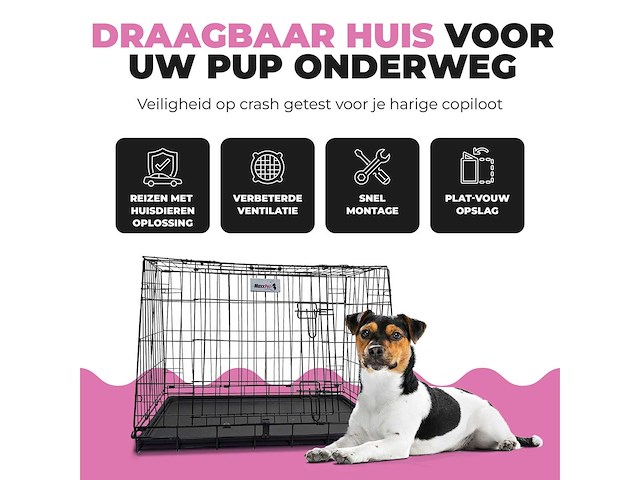Maxxpet 20245 hondenbench - autobench - 78x47x55cm - afbeelding 2 van  5