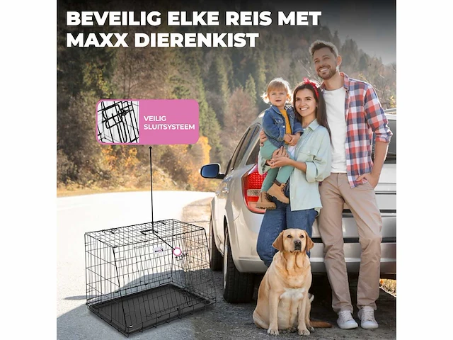 Maxxpet 20245 hondenbench - autobench - 78x47x55cm - afbeelding 5 van  5