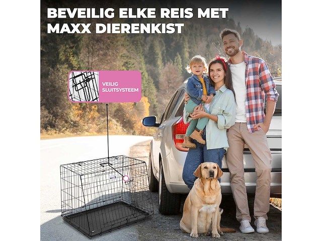 Maxxpet 20245 hondenbench - autobench - 78x47x55cm - afbeelding 5 van  5
