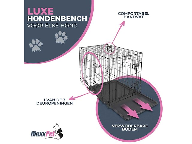Maxxpet 22303 hondenbench met schuifdeur 78cm - afbeelding 2 van  3