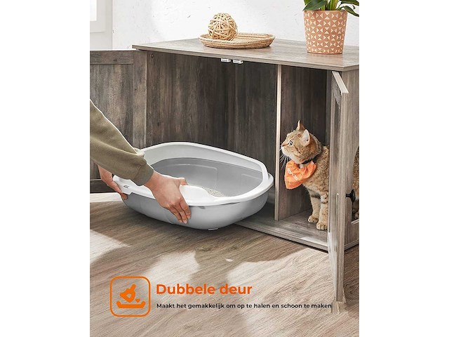 Maxxpet 22307 houten kattenhuis - kattenbak 80x53x50cm - afbeelding 5 van  6