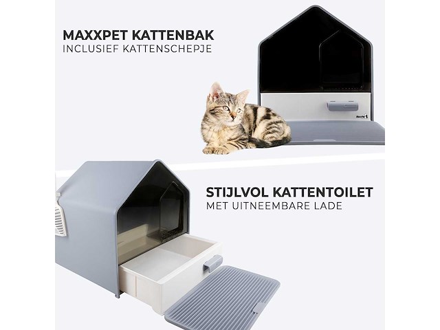 Maxxpet 22351 kattenbak - incl. lade en mat 46x41x46cm - afbeelding 2 van  6