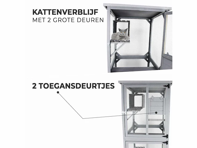 Maxxpet 88049 kattenkooi - kattenvolière - 82x80x180cm - afbeelding 4 van  5