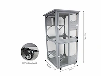 Maxxpet 88049 kattenkooi - kattenvolière - 82x80x180cm - afbeelding 5 van  5