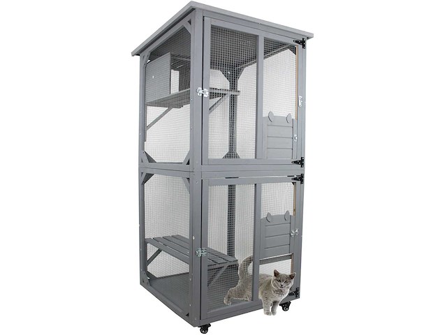 Maxxpet 88049 kattenkooi - kattenvolière - 82x80x180cm - afbeelding 1 van  5