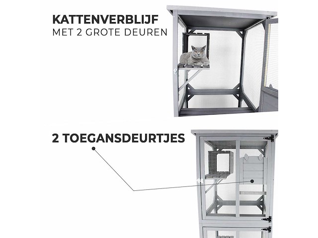 Maxxpet 88049 kattenkooi - kattenvolière - 82x80x180cm - afbeelding 4 van  5
