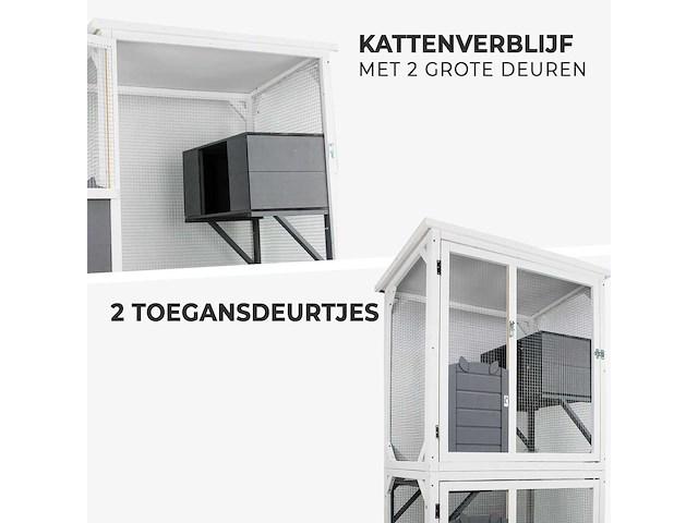 Maxxpet 88050 kattenkooi - kattenvolière - 82x80x180cm - afbeelding 4 van  5