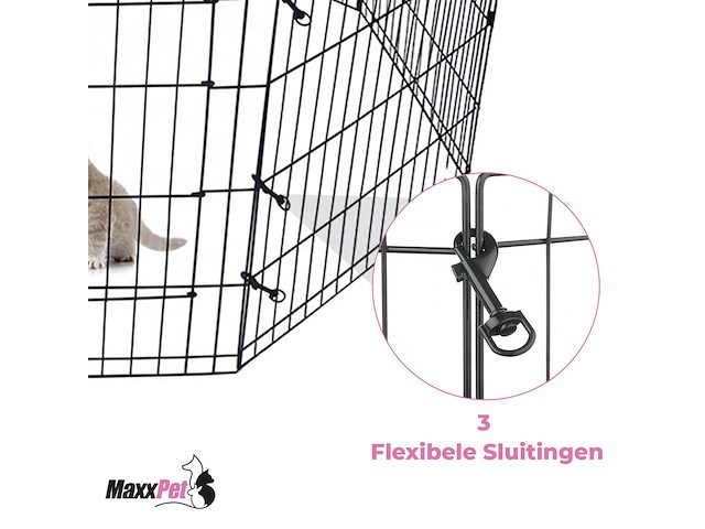 Maxxpet 88110 konijnenren puppyren - opvouwbaar - 76x61cm - 8 delig - afbeelding 3 van  4