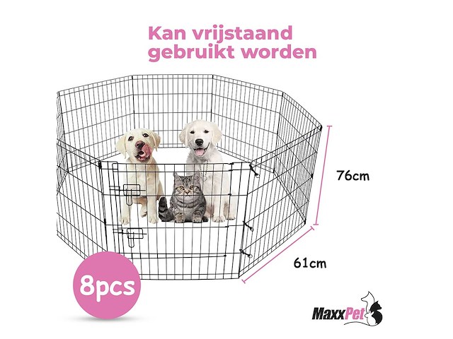 Maxxpet 88110 konijnenren puppyren - opvouwbaar - 76x61cm - 8 delig - afbeelding 4 van  4
