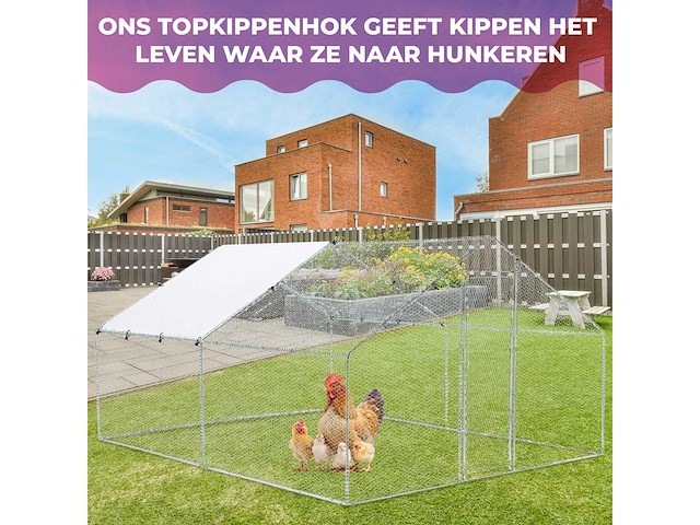 Maxxpet 88130 kippenren - kippenhok metaal - 3x4x2m - afbeelding 4 van  4