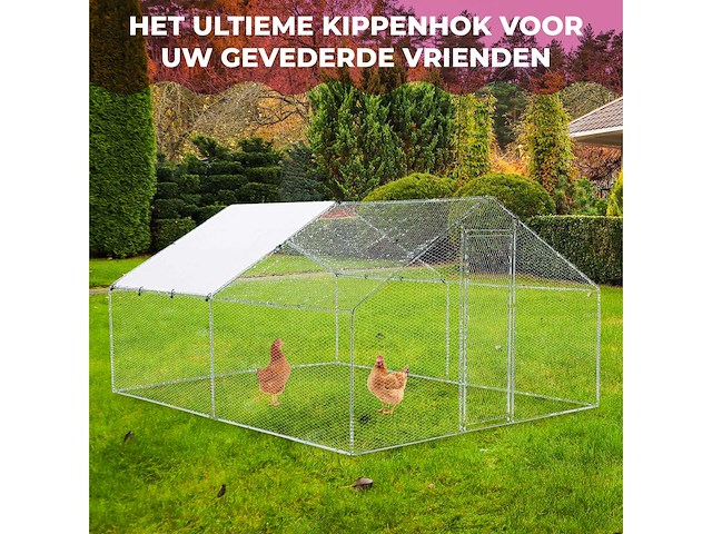 Maxxpet 88130 kippenren - kippenhok metaal - 3x4x2m - afbeelding 4 van  5