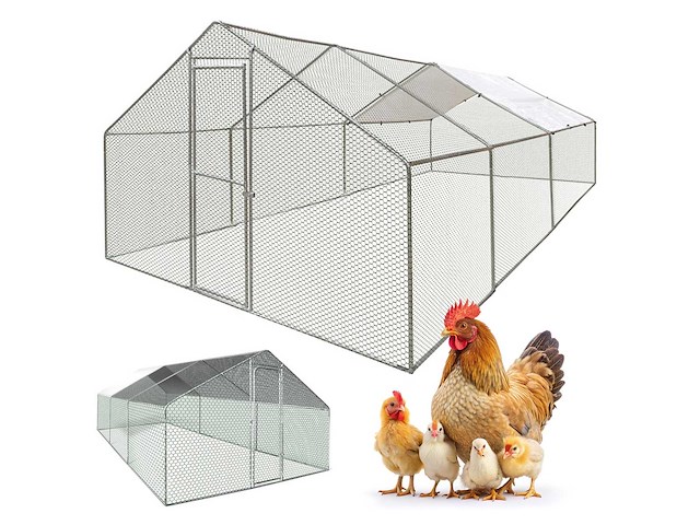Maxxpet 88131 kippenren - kippenhok metaal - 3x6x2m - afbeelding 1 van  4