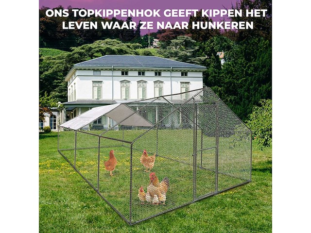 Maxxpet 88131 kippenren - kippenhok metaal - 3x6x2m - afbeelding 5 van  5