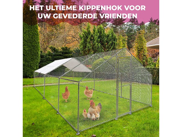 Maxxpet 88131 kippenren - kippenhok metaal - 3x6x2m - afbeelding 4 van  5
