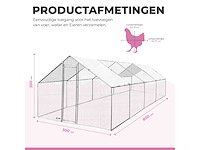 Maxxpet 88132 kippenren - kippenhok metaal - 3x8x2m - afbeelding 2 van  4