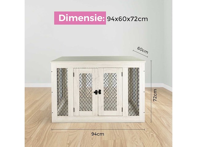Maxxpet 88150 houten hondenbench 94x60x72cm - afbeelding 5 van  5