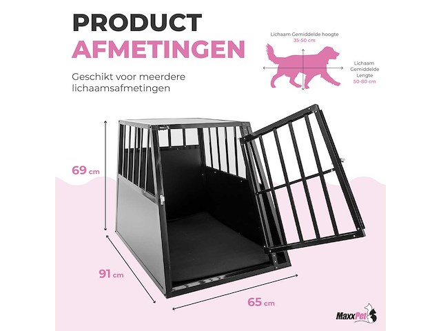 Maxxpet 88159 autobench hondenbench - 65x91x69cm - afbeelding 2 van  3