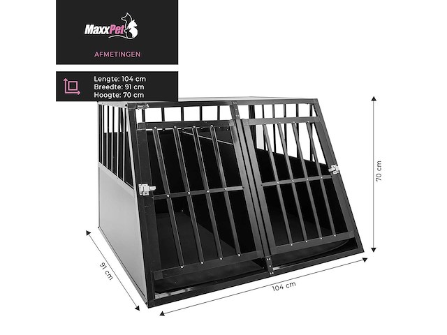 Maxxpet 88163 autobench dubbele deur 104x91x70cm - afbeelding 2 van  7