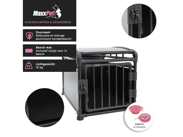 Maxxpet 88166 autobench 1 deurs - 63x83x65cm - afbeelding 2 van  7