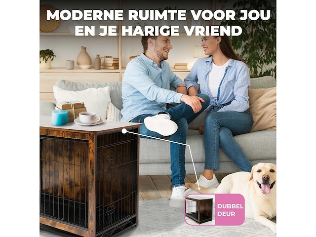 Maxxpet 88175 houten hondenbench 98x65x68cm - afbeelding 4 van  4