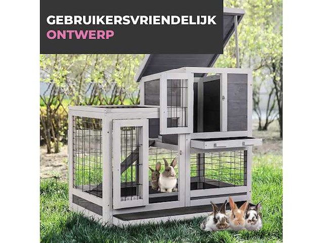Maxxpet 88248 konijnenhok 95x63x93 cm - afbeelding 4 van  4