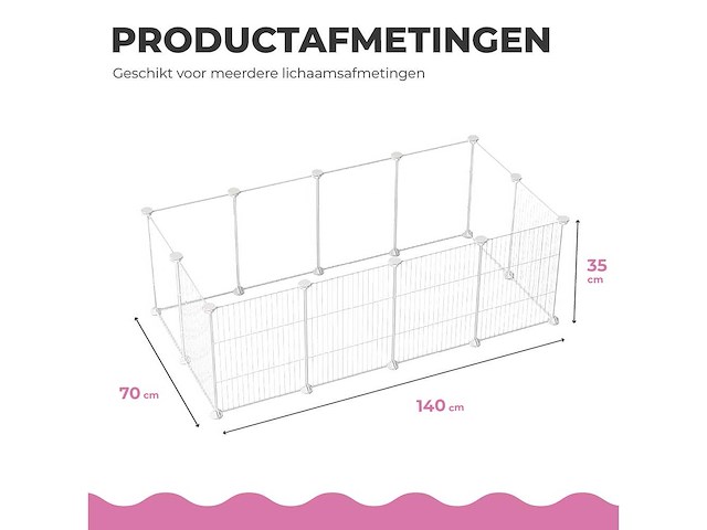 Maxxpet 88257 konijnenren moduleerbaar 140x70x35 - afbeelding 3 van  4