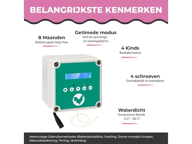 Maxxpet 88267 automatisch kippenluik - 30x30cm - afbeelding 4 van  5