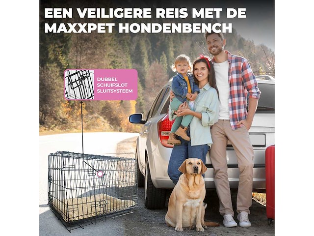 Maxxpet 88320 hondenbench - autobench – 93x68x70cm - afbeelding 2 van  3