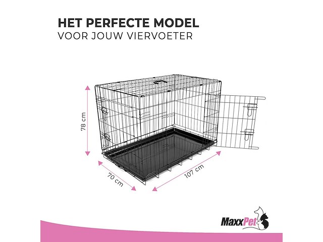 Maxxpet hondenbench opvouwbaar 107x70x78cm - afbeelding 4 van  6