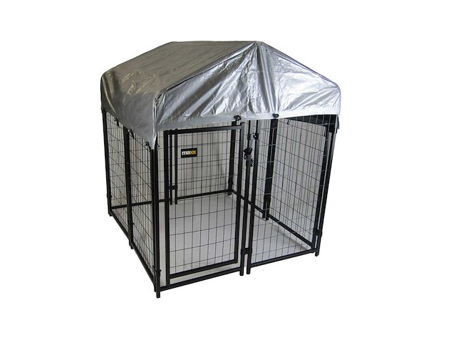 Maxxpet hondenkennel met dak- zwart - 1,2 x 1,2 x 1,8 m - afbeelding 1 van  4