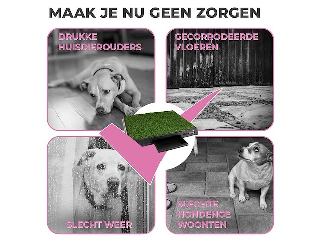 Maxxpet hondentoilet kunstgras 64x52cm - afbeelding 6 van  6