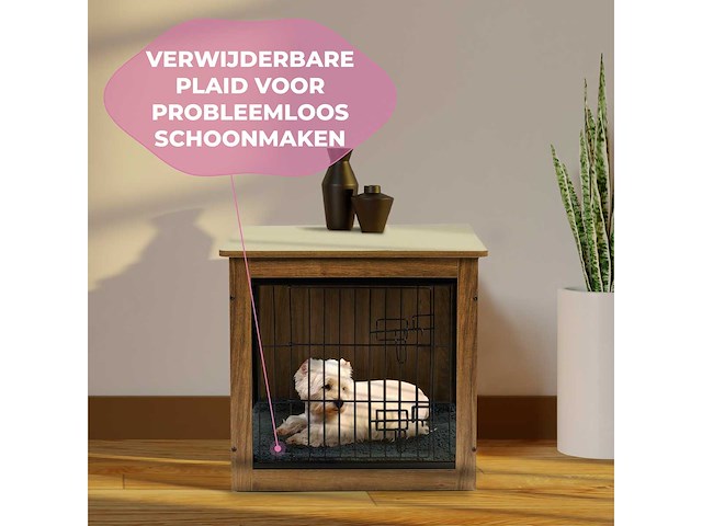 Maxxpet houten 88143 houten hondenbench 69x51x60cm - afbeelding 4 van  4