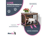 Maxxpet houten hondenbench - hondenhok - bench - hondenhuis - 63x51x59cm - afbeelding 2 van  6