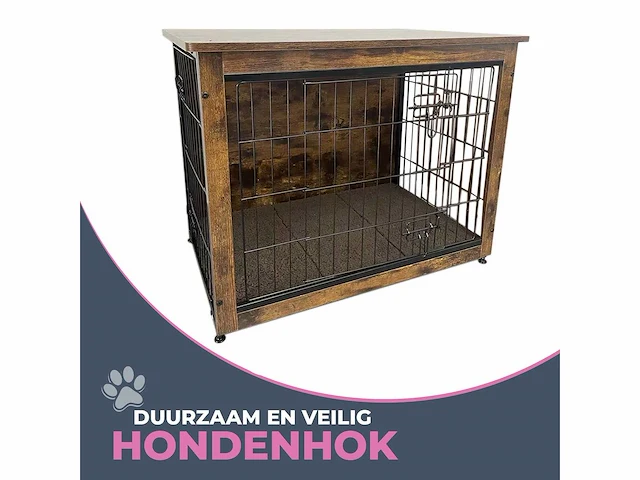 Maxxpet houten hondenbench - hondenhok - bench - hondenhuis - 63x51x59cm - afbeelding 4 van  6