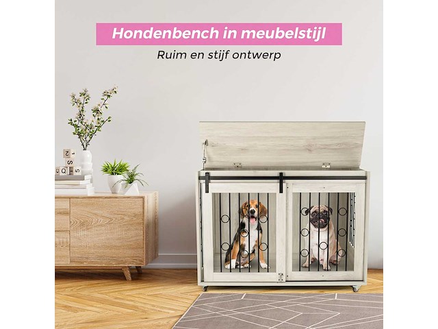 Maxxpet houten hondenbench 102x65x68cm - afbeelding 5 van  5