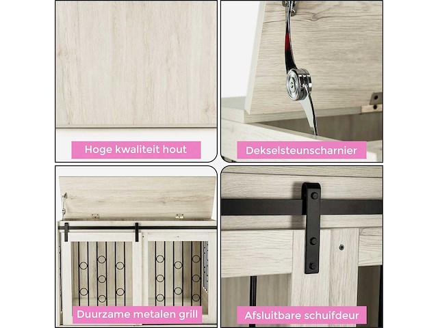 Maxxpet houten hondenbench 102x65x68cm - afbeelding 4 van  5