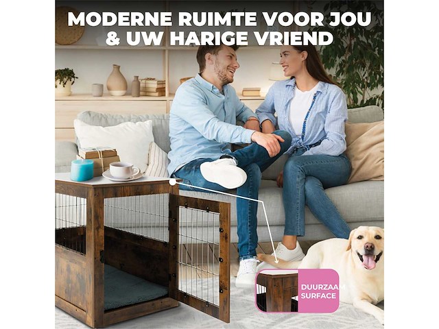 Maxxpet houten hondenbench 89x61x72cm - afbeelding 4 van  5