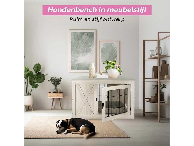 Maxxpet houten hondenbench 96x61x64cm - afbeelding 2 van  5