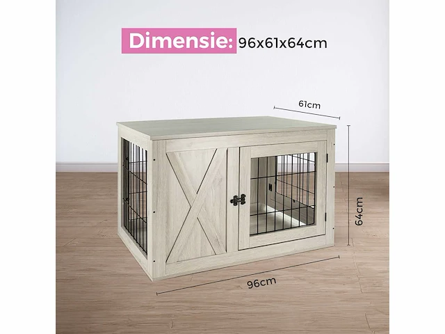 Maxxpet houten hondenbench 96x61x64cm - afbeelding 4 van  5