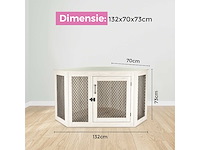 Maxxpet houten hondenbench hoekmodel 132x70x73 cm - afbeelding 4 van  5