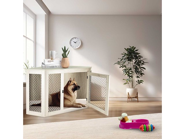 Maxxpet houten hondenbench hoekmodel 132x70x73 cm - afbeelding 3 van  5