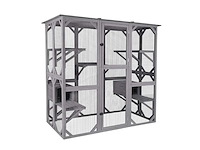 Maxxpet kattenkooi - kattenvolière - 166x90x180cm grijs - afbeelding 1 van  4