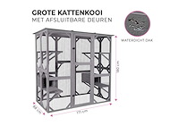 Maxxpet kattenkooi - kattenvolière - 166x90x180cm grijs - afbeelding 4 van  4