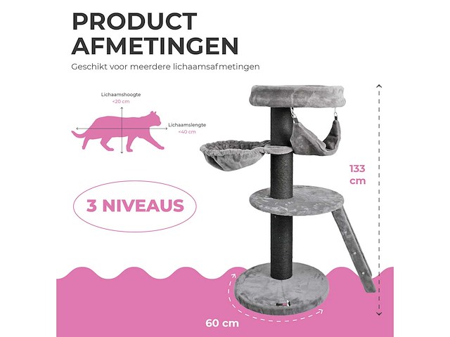 Maxxpet krabpaal 60x60x133cm - afbeelding 2 van  5