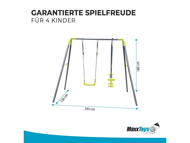 Maxxtoys 20217 schommel - groen/grijs - afbeelding 4 van  5